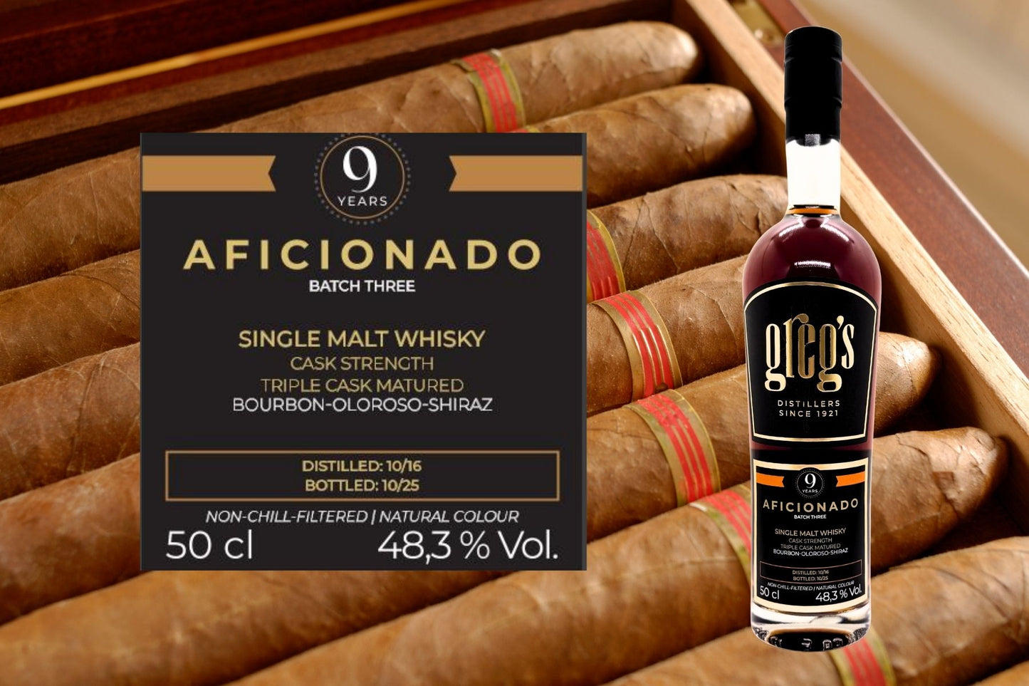 Aficionado - Batch Three Single Malt Whisky 9 Years  48,3 %Vol.  0,5l