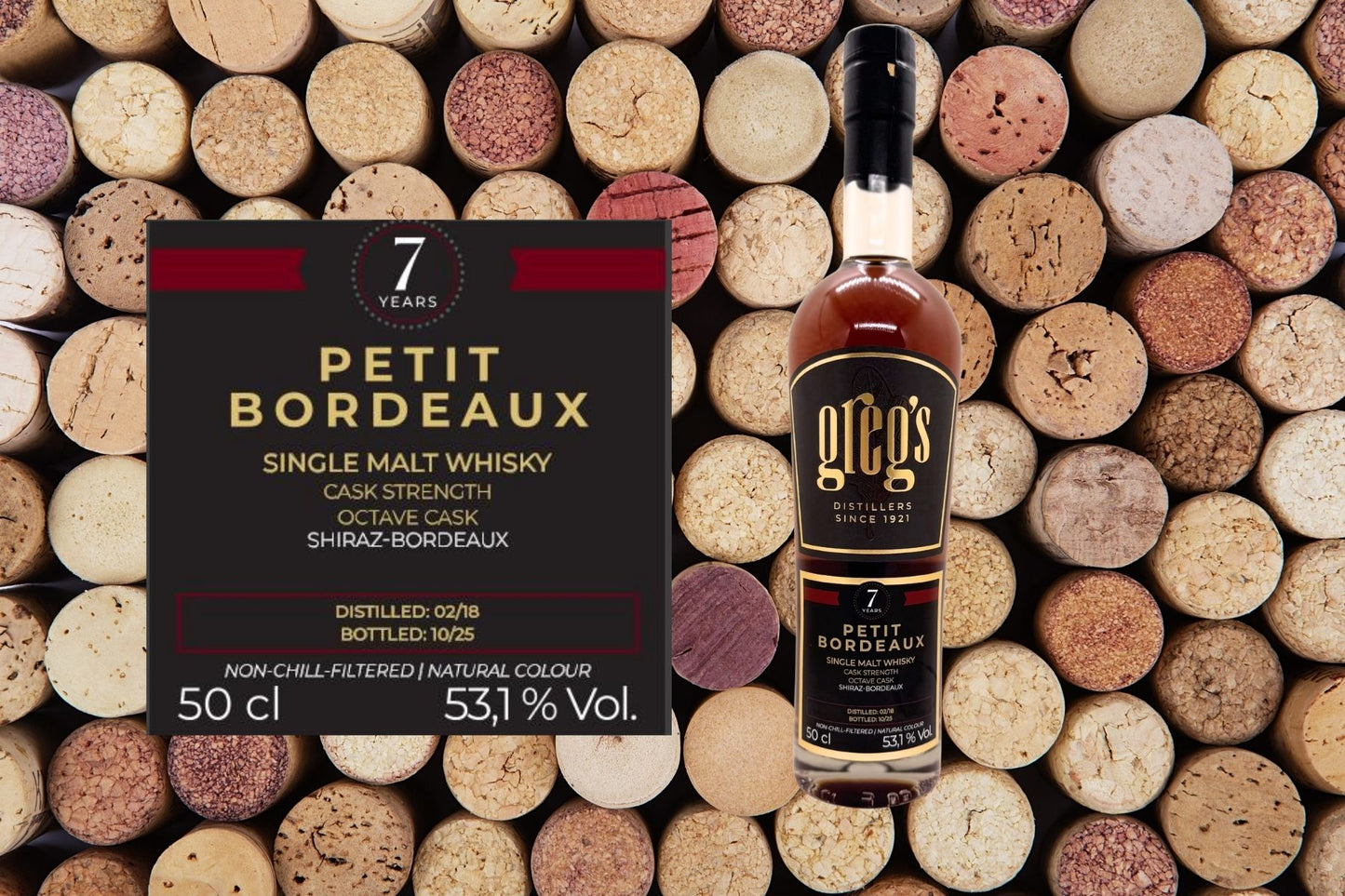Petit Bordeaux- 7 years Octave Cask Shiraz-Bordeaux Cask Strength 53,1 % Vol 0,5 l