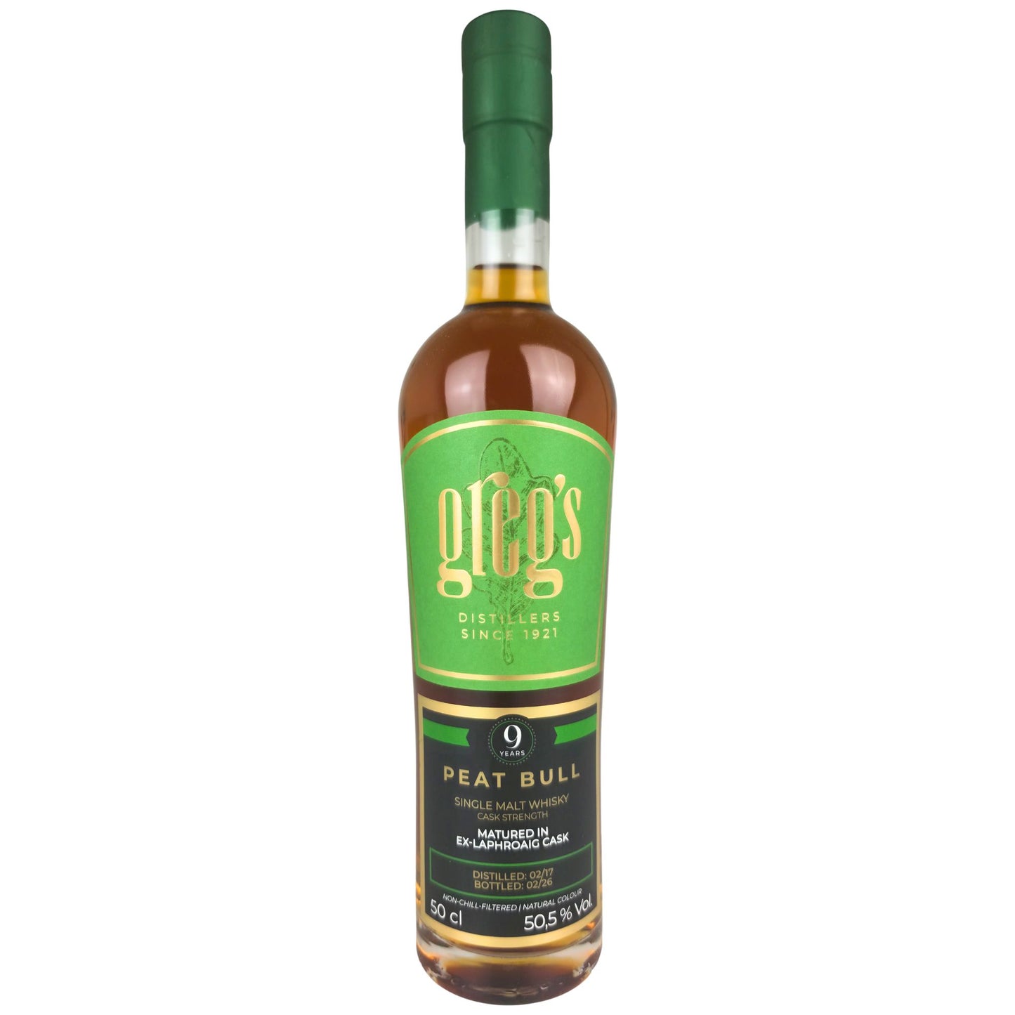 Greg’s Distillers Peat Bull 9 Jahre – Ex-Laphroaig Cask – 50,5% Vol.0,5 L